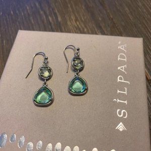Silpada Seychelles w/Green Stones Dangle Earrings